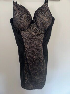 Self Expressions by Maidenform Black Lace Shapewear Slip Dress